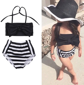 2-7Y Toddler Kids Baby Girls Bikini Set Striped Swimwear Swimsuit Bathing Suit Summer Baby Girl Beachwear Tankini
