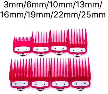 2/8/10PCS Rose Red Limit Comb Barber Shop Styling Guide Comb Hair Trimmer Kit