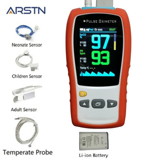 2.8"TFT Handheld Pulse Oximeter Neonate Child Adult Medical Heart Rate Monitor Compatible Nellcor DS100A Sensor SPO2 PR PI