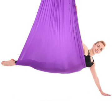 2.8M Yoga Riem Inversie Oefeningen Apparaat Anti-Zwaartekracht Inversie Yoga Therapie Antenne Trapeze Schommel Hangmat Flying Sling Thuis gym donker paars