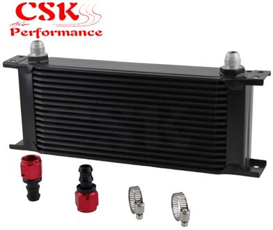 2 "Aluminium 8AN Oliekoeler-16 Row Motoroliekoeler + AN8 Fitting/Slang End