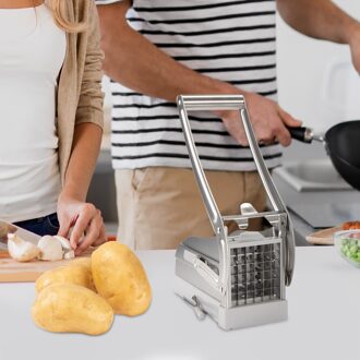 2 Blades Roestvrij Staal Thuis Frieten Chips Strip Slicer Cutter Chopper Chips Machine Maken Tool Aardappel Gesneden Frieten