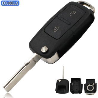 2 Button Flip Remote Key Case Shell Vouwen Autosleutel Behuizing Voor Vw Volkswagen Bora Voor Seat Passat Polo voor Skoda Octavia
