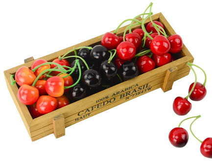 2 capsulesv 3pcs hoge Kunstmatige Nep Simulatie Cherry Model Ornament Craft Fotografie props Kerst Raamdecoratie diep saffier