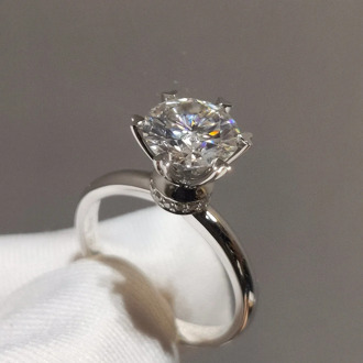 2 Carat White Natural Moissanite Gemstone Bizuteria Real S925 Sterling Silver Color Ring for Women Silver 925 Jewelry Females
