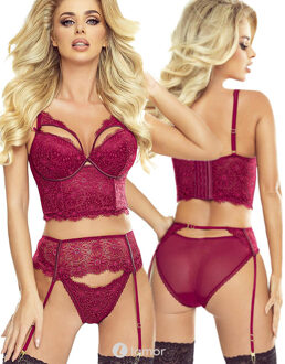 2-delige Rode lingerie set Glamour - Maat: S/M