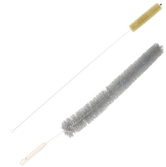 2-Delige set radiatorborstels/schoonmaakborstels met steel en pluim 115 cm/75 cm