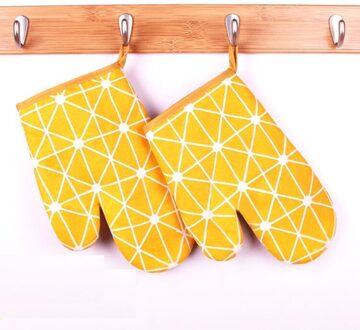 2 Dikke Magnetron Handschoenen Hoge Temperatuur Slip Geïsoleerde Keuken Huishouden Warmte Oven Oven Bakkerij Alleen Hittebestendige Goud