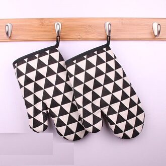 2 Dikke Magnetron Handschoenen Hoge Temperatuur Slip Geïsoleerde Keuken Huishouden Warmte Oven Oven Bakkerij Alleen Hittebestendige Triangular 2