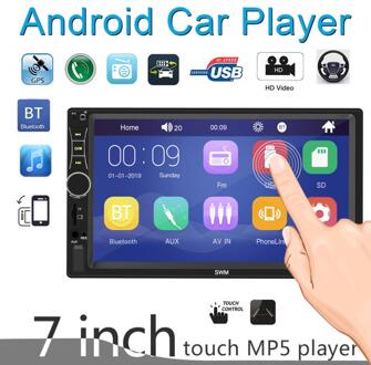 2 Din Car Multimedia Player Gps Navigatie Met Kaart 7 Inch Hd Touch Screen Bluetooth Radio MP3 MP5 Speler Radio