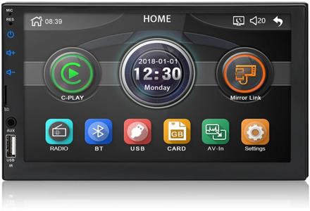 2 din radio 7" autoradio Auto Car Stereo Bluetooth USB Backup Monitor with mirror link