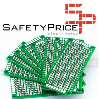 2 DOUBLE-sided prototypes 3x7cm DOUBLE-SIDE PROTOTYPE PCB fiber glass SP