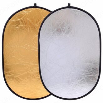 2 In 1 100X150Cm Goud Zilver Reflector Inklapbare Draagbare Disc Light Reflector NP6133