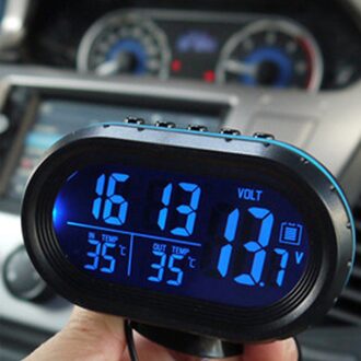 2 in 1 12 V/24 V Digitale Auto Thermometer + Auto Batterij Voltmeter Voltage Meter Tester Monitor + elektronische Klok