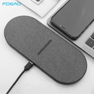 2 in 1 20W Dual Seat Qi Wireless Charger for Samsung S20 S10 Double Fast Charging Pad for IPhone 12 11 Pro XS XR X 8 Airpods Pro