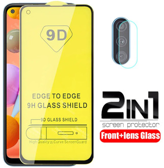2 in 1 9D Full glue For samsung a11 Glass screen protector For samsung galaxy a11 a115F sm-a115F/ds camera lens protective Film