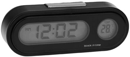2-In-1 Auto Elektronische Klok Lichtgevende Thermometer Led Digital Display Mini Draagbare Dashboard Klok Auto Accessoires