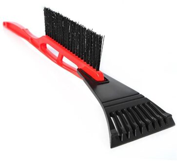 2-In-1 Auto Ijskrabber Sneeuw Remover Schop Borstel Venster Voorruit Voorruit Deicing Schoonmaken Schrapen Vorst Cleaner tool # P35 Rood