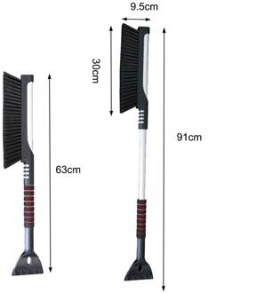 2-In-1 Auto Venster Schraper Ijs Sneeuw Borstel Intrekbare Schop Voorruit Ijskrabber Sneeuw Borstel A2