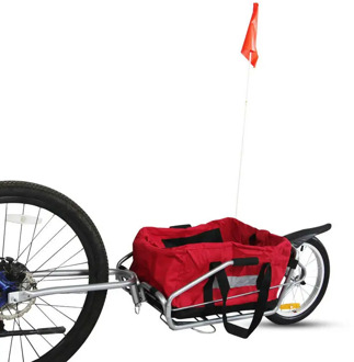 2 in 1 Bicycle Trailer Without Bag, 16inch Single Air Wheel Mountain Bike Carriage Can Load 66LB