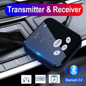 2 In 1 Bluetooth 5.0 Zender Ontvanger In-Auto Stereo 3.5Mm Aux Jack Audio Adapter Draadloze Voor Tv auto Kit Pc Hoofdtelefoon