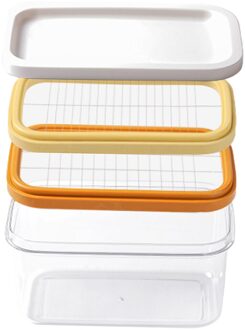 2 In 1 Boter Keeper Met Slicer Rvs Cutter Kaas Opslag Container Gereedschap Double Layer Doos Keuken Accessoires dubbele laag