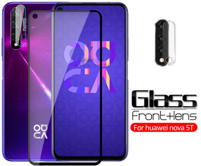 2 in 1 camera lens glass for huawei nova 5t tempered glass screen protector on hauwei hawei nova5t nova 5 t t5 protective film