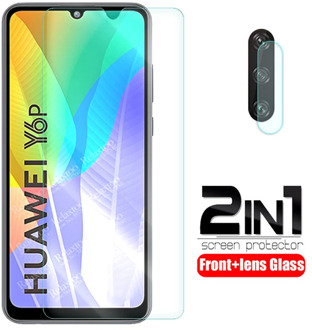 2-in-1 camera lens protective glass For huawei y6p 2020 Glass on huaweiy6p huawey hauwei y6 p y 6p screen protector phone Film