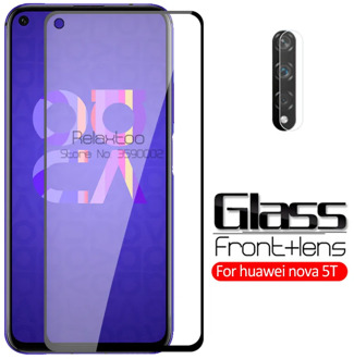 2-in-1 camera lens tempered glass for huawei nova 5t yal-l21 6.26'' screen protector nova5t nova 5 t t5 safety protective film