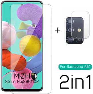 2 in 1 Camera lens tempered glass for samsung galaxy a51 screen protector on the sumsung a51 a 51 a515f a515 sm-a515 6.5" glass