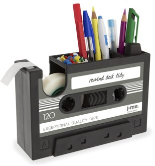 2 In 1 Cassette Tape Dispenser Pen Houder Vaas Potlood Pot Briefpapier Bureau Netjes Container Kantoorbenodigdheden Leverancier (zwart)