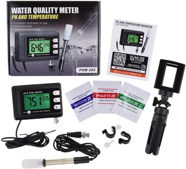 2-In-1 Combo Ph & Temperatuur Meter Aquarium Monitor Thermometer Vervangbare Bnc Ph Elektrode Voor Aquaria hydrocultuur Lab met statief
