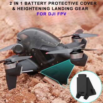 2-In-1 Dji Fpv Drone Siliconen Batterij Protector Cover Hoogte Extender Landing Gear Voor Dji Fpv Drone combo Drone Accessoires