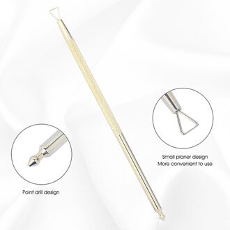 2-In-1 Double-Ended Tweeërlei Gebruik Nail Tool Nail Pen Poly Nail Gel Borstel En picker Uv Borstel Slice Shape Tool Кисть Для Полигеля punt Drilling goud