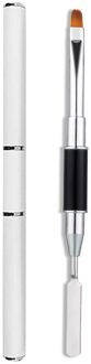 2-In-1 Double-Ended Tweeërlei Gebruik Nail Tool Nail Pen Poly Nail Gel Borstel En picker Uv Borstel Slice Shape Tool Кисть Для Полигеля wit