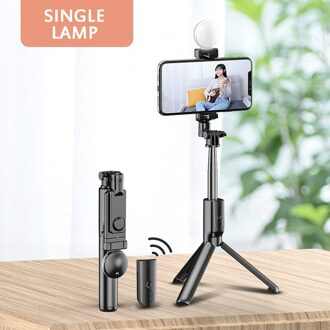 2 In 1 Draadloze Bluetooth Selfie Stok Uitschuifbare Handheld Monopod Opvouwbare Mini Statief Met Afstandsbediening Sluiter Voor Iphone/Xiaomi een Ring licht