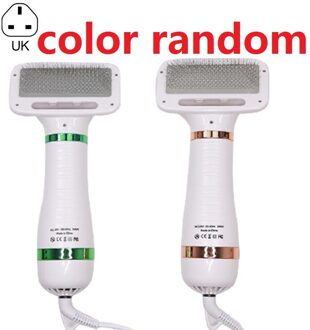 2-In-1 Draagbare Hond Haardrogers Kam Borstel Pet Grooming Kat Haar Massage Kam Blower Laag Geluidsniveau benodigdheden Us/Eu/Uk/Au Plug Drogers UK plug 1stk
