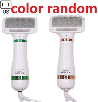 2-In-1 Draagbare Hond Haardrogers Kam Borstel Pet Grooming Kat Haar Massage Kam Blower Laag Geluidsniveau benodigdheden Us/Eu/Uk/Au Plug Drogers US plug 1stk