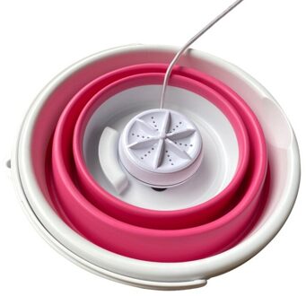 2 In 1 Draagbare Wasmachine Met Opvouwbare Bad Ultrasone Turbine Washer Usb Powered 10L Capaciteit