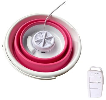 2 In 1 Draagbare Wasmachine Met Opvouwbare Bad Ultrasone Turbine Washer Usb Powered 10L Capaciteit