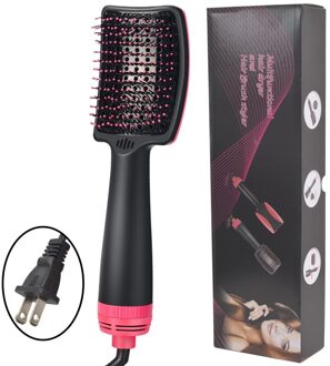 2 In 1 Een Stap Föhn Volumizer Air Brush Föhn Borstel Rechttrekken Haar Travel Föhn Kam haar Krultang uk plug / rood