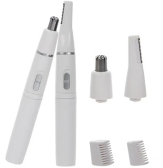 2-in-1 Facial Hair Trimmer Nose Ear Hair Shaver Trimmer Eyebrow Scraper Safe Face Care Razor Cleaner for Men Women