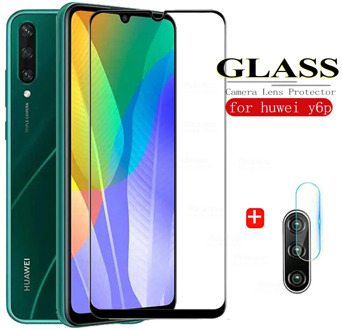 2-in-1 For Huawei Y6P Glass For Huawei Y8P Y6P Tempered Glass camera film Huawe huawey Y6 p y 6 8y y8 p protective film Glass