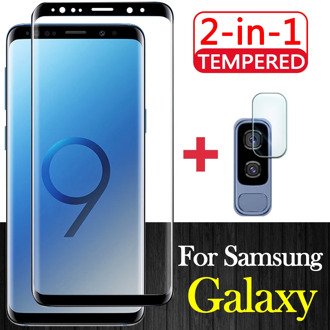 2 in 1 For Samsung Galaxy S 8 9 Plus Tempered Glass S8 S9 Protective S8Plus S9Plus 8S 9S Film With Camera Lens Screen Protector