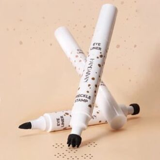 2-in-1 Freckle Stamp & Liquid Eyeliner Pen - 2 Colors 01# - 3.6ml