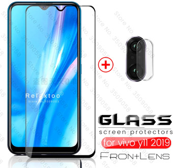 2-in-1 Full Cover Screen Protector For vivo Y11 2019 Camera Lens Protective Glass For Vivo y11 vivo y 11 Y 11 Safety Armor Film