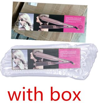 2 In 1 Haar Krulspelden Stijltang Flat Iron Twist Dual Spanningen 3D Concave En Convexe Titanium Gouden Platen Styling gereedschap goud met doos / VS