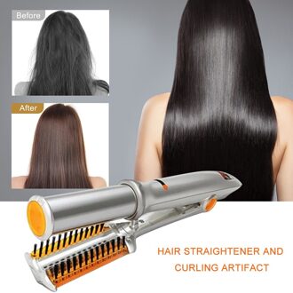 2 In 1 Haar Krultang En Stijltang Wand Twist Haar Styler Kam Borstel Verstelbare Temperatuur Roll Stijltang EU