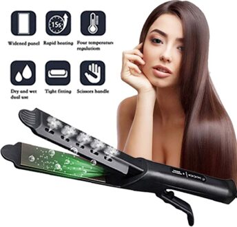 2 In 1 Haar Krultang Strijkijzers Goud Twist Haar Curling & Stijltang Titanium Pro Hair Krultangen styling Tools met doos / EU