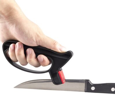 2 In 1 Handheld Puntenslijper Roestvrijstalen Lemmet Plastic Handvat Slijper Keuken Slijper Koken Tool